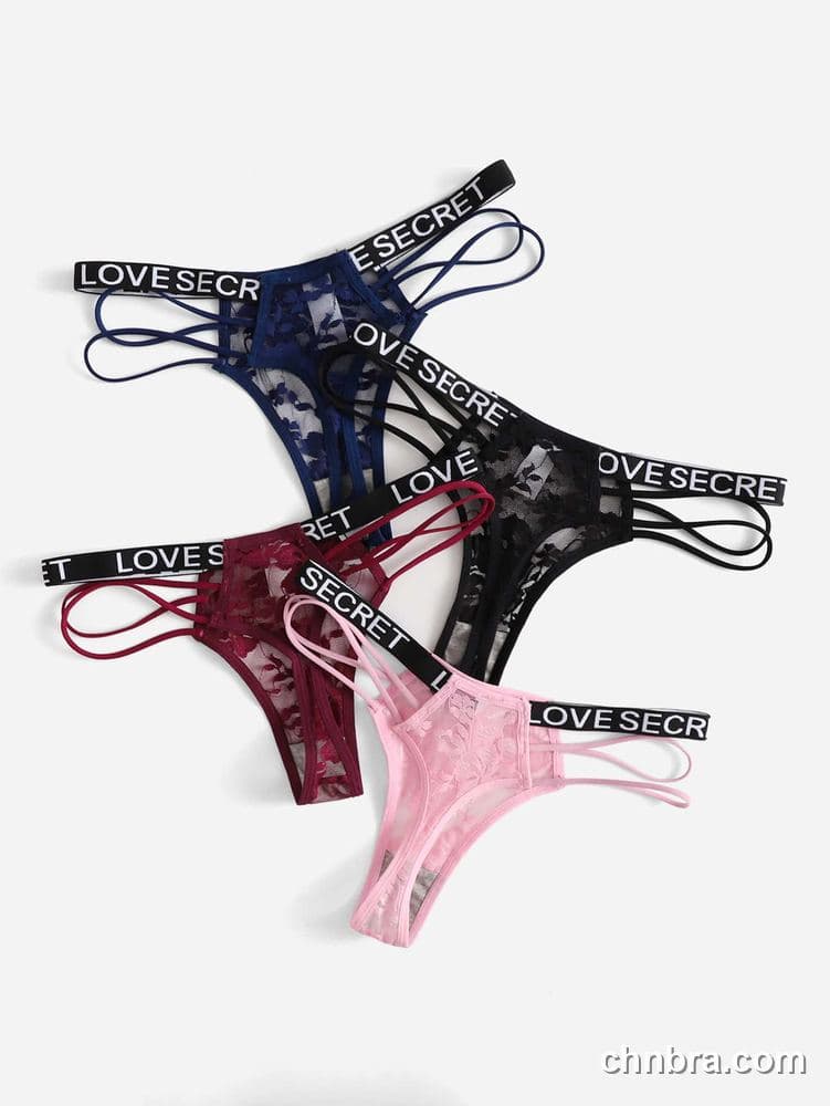 Women's Floral Lace Thong 4-Pack – Wholesale Panties Manufacturing Factory 2