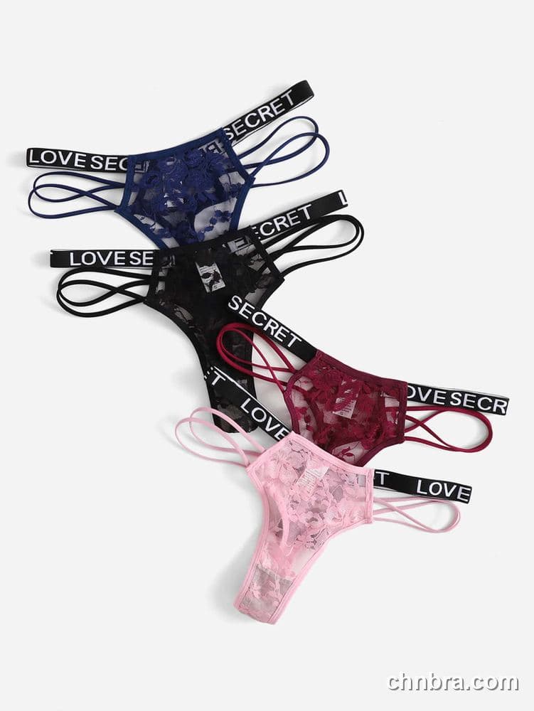 Women's Floral Lace Thong 4-Pack – Wholesale Panties Manufacturing Factory 5