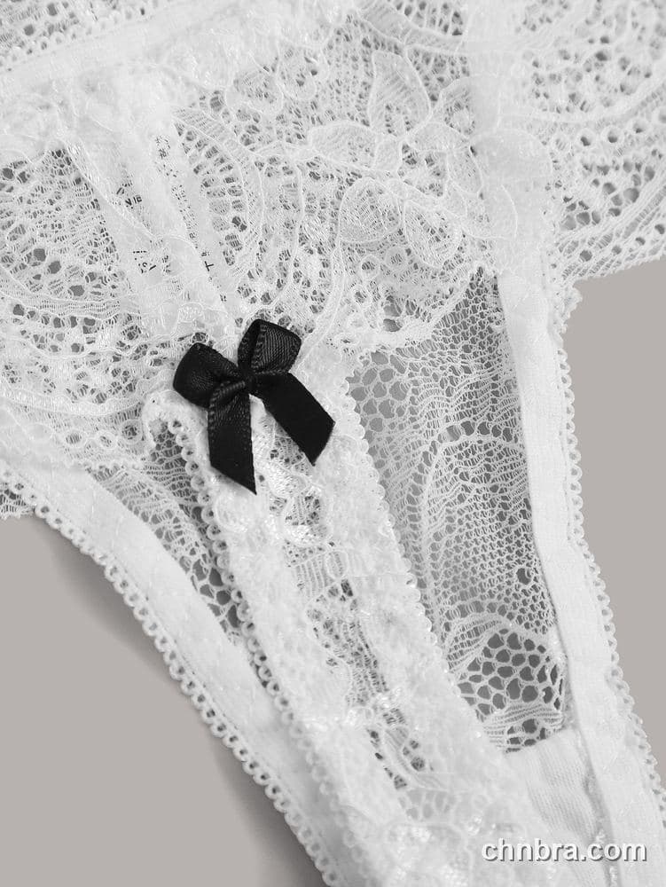 Custom Black Scallop Lace Thong 3-Pack Panties – Wholesale Direct from Factory 5