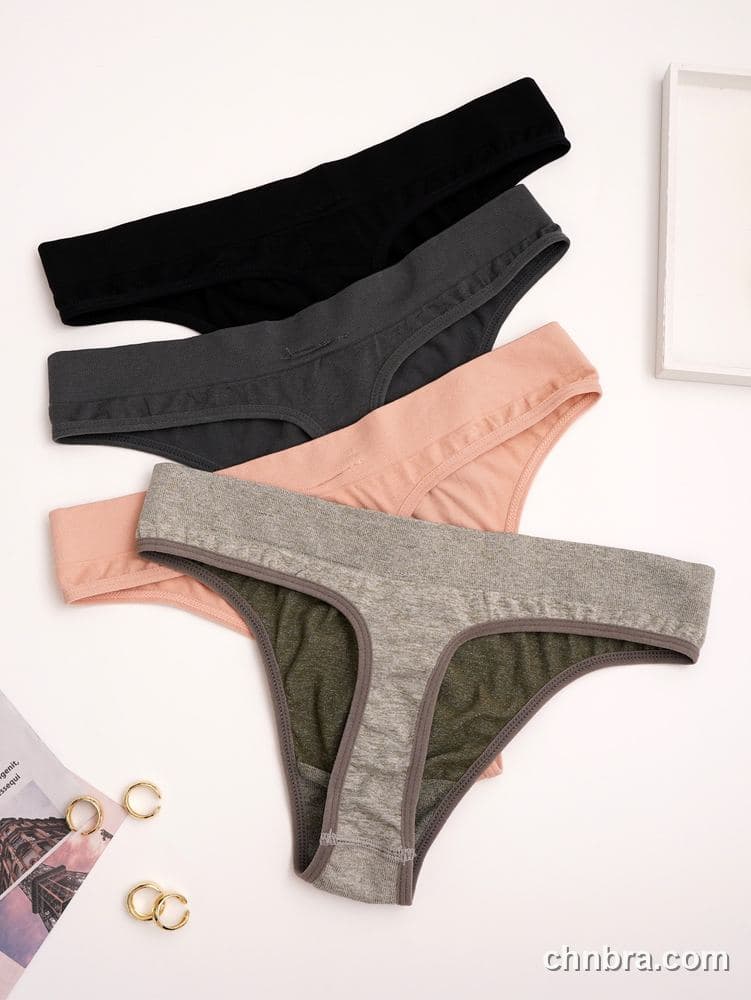 Ribbed Seamless Thong 4-Pack Panties – Factory Wholesale, Nylon Blend 2