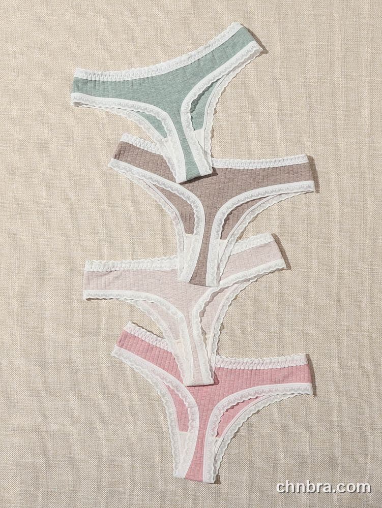 Wholesale Women's Ribbed Cotton Thong 4-Pack – Direct Factory 2