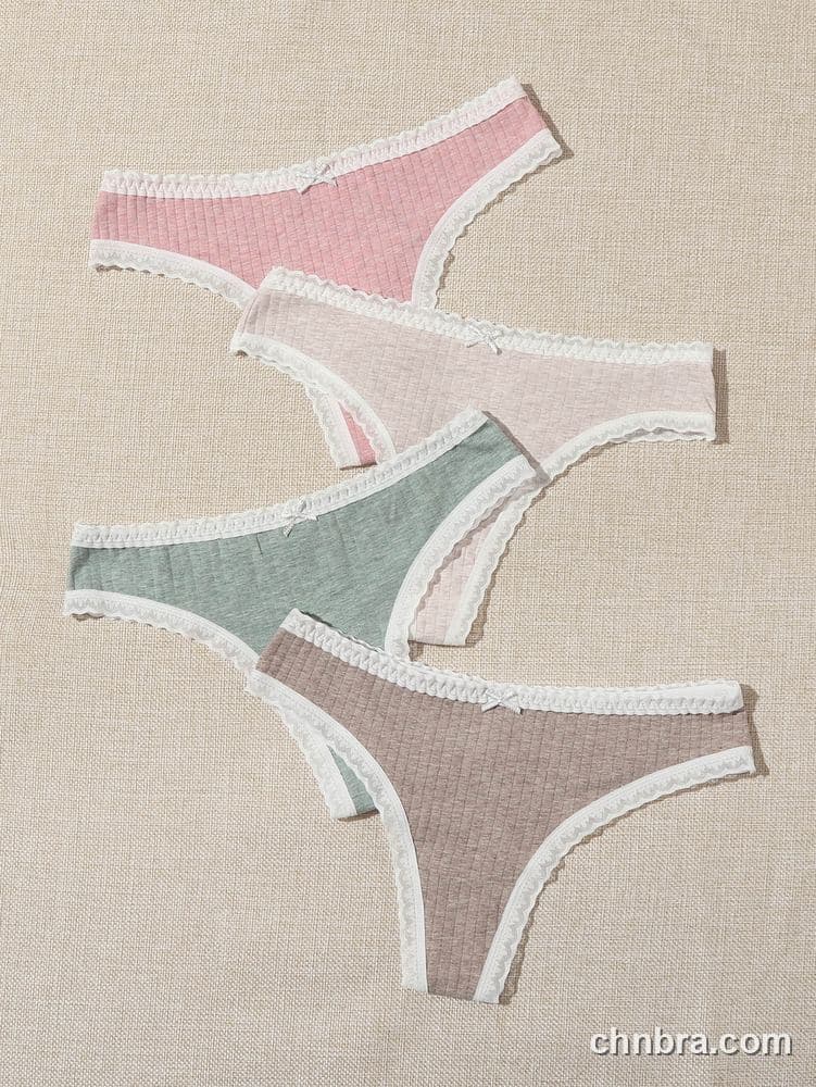 Wholesale Women's Ribbed Cotton Thong 4-Pack – Direct Factory 5