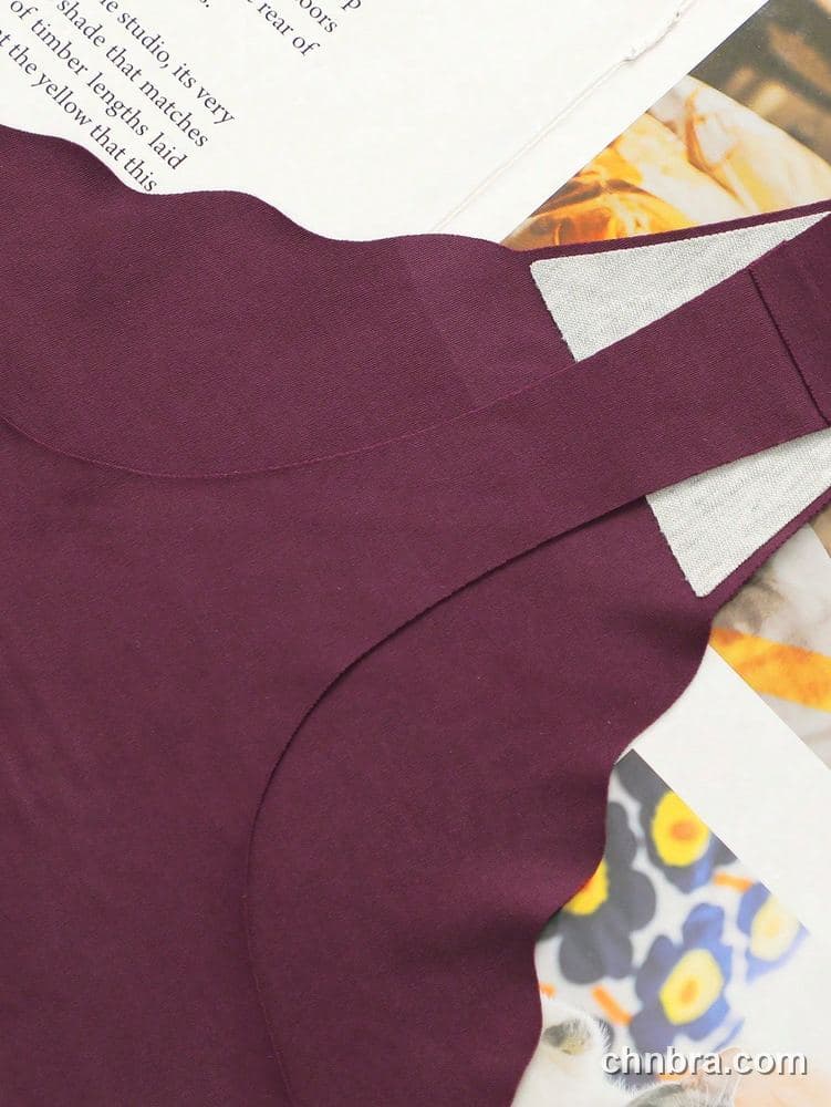 Plum Seamless Scallop-Edge Thong 5-Pack Panties – Factory Wholesale, Nylon Blend 3