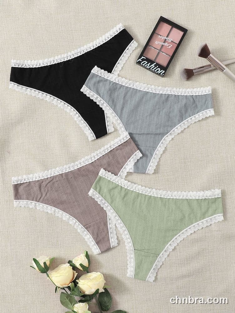 Custom Ribbed Cotton Thong 4-Pack Panties – Wholesale Direct from Factory