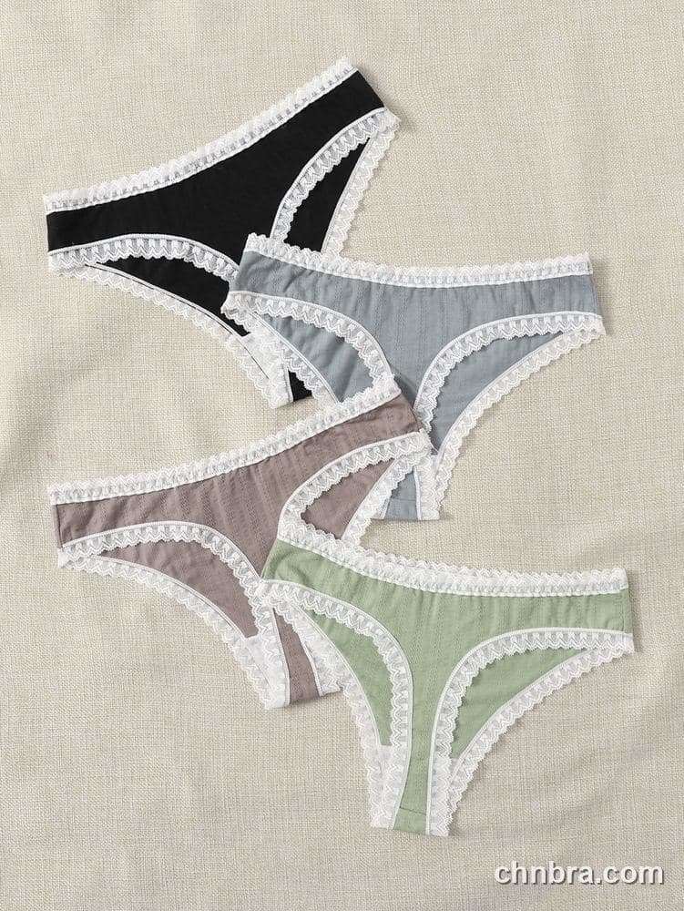 Custom Ribbed Cotton Thong 4-Pack Panties – Wholesale Direct from Factory 2