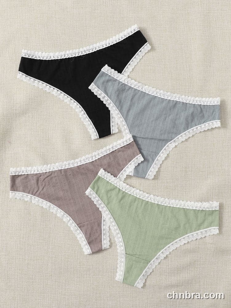 Custom Ribbed Cotton Thong 4-Pack Panties – Wholesale Direct from Factory 5
