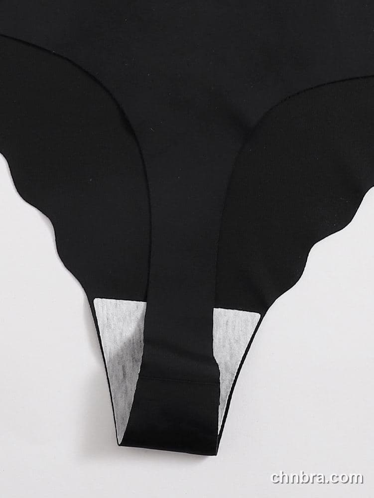 Black Seamless Scallop-Edge Thong 5-Pack – Bulk Wholesale, Lingerie Supplier 2