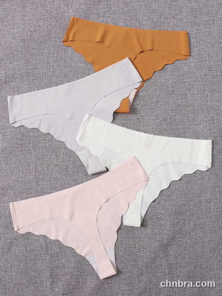 Wholesale Women's Seamless Scallop-Edge Thong 4-Pack – Direct Factory 2