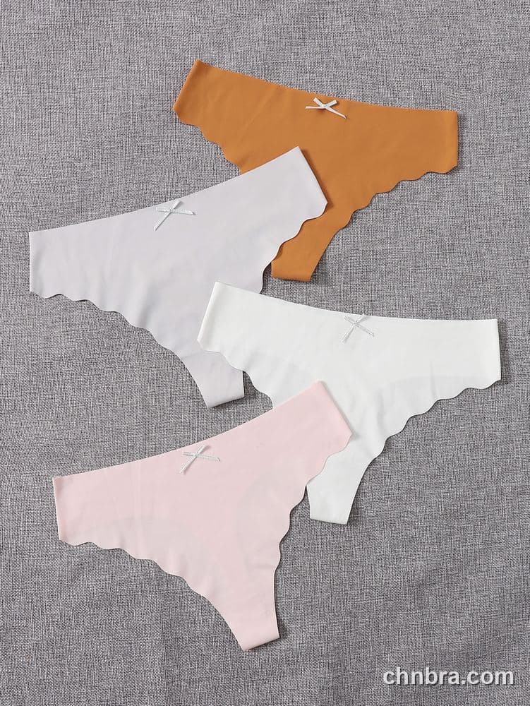 Wholesale Women's Seamless Scallop-Edge Thong 4-Pack – Direct Factory 3