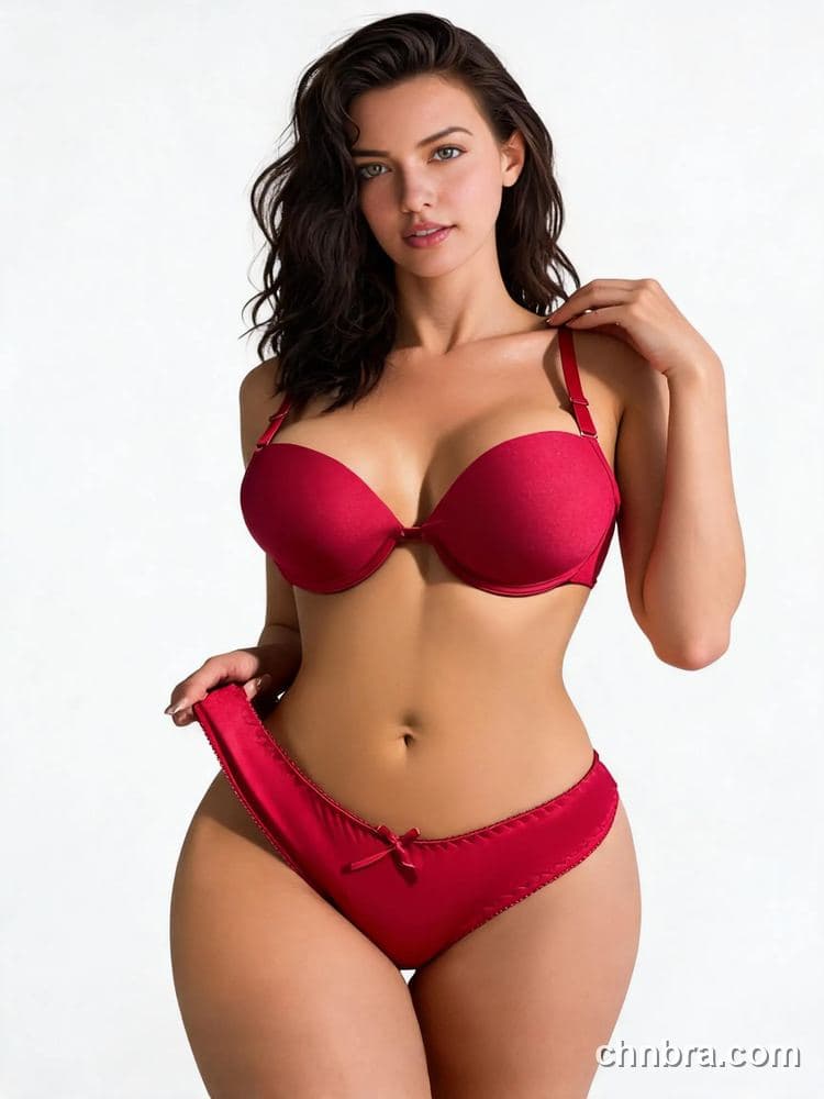 Women's Red Smooth Push-Up Bra & Panty Set – OEM / ODM Lingerie Manufacturer 3