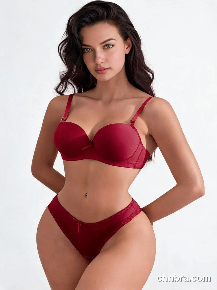Red Strapless-Look Demi Push-Up Bra & Panty Set – Wholesale Lingerie Manufacturing Factory