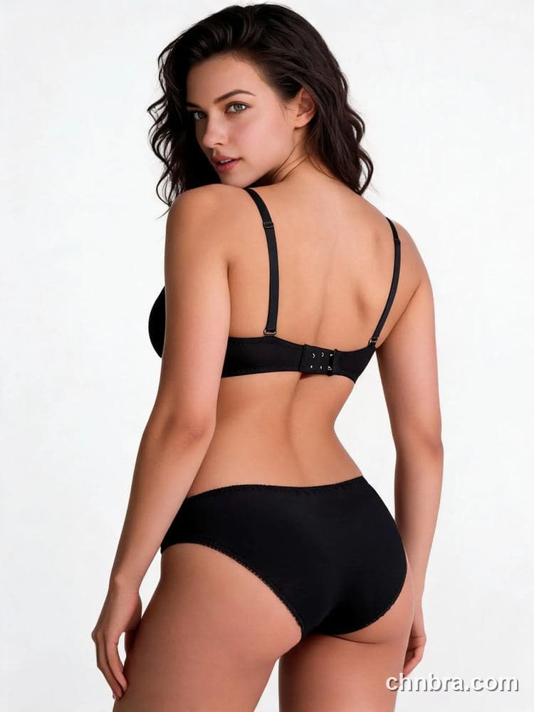Women's Black Smooth T-Shirt Bra & Panty Set – OEM / ODM Lingerie Manufacturer 2