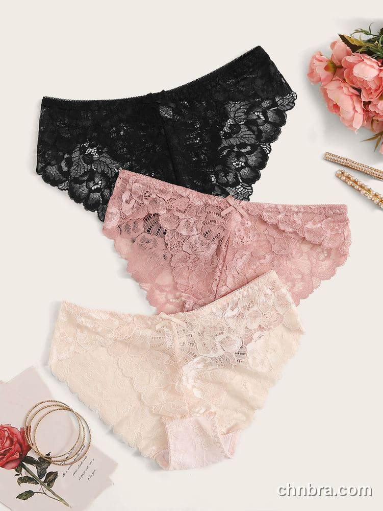 Black Scallop Lace Hipster Panties 3-Pack – Factory Wholesale, Everyday Wear