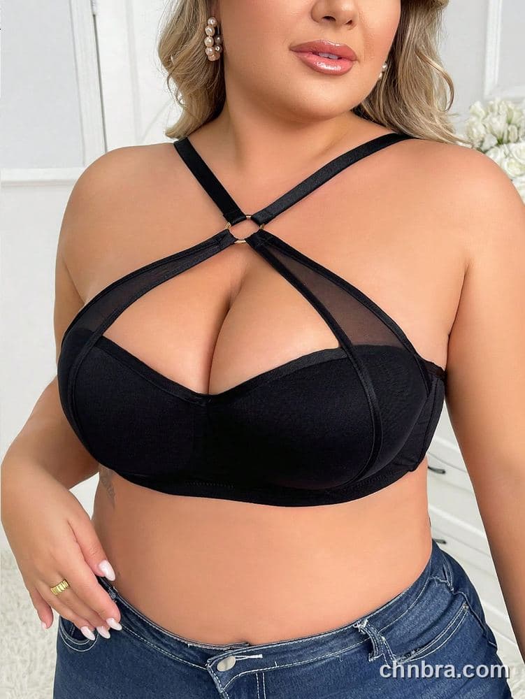 Wholesale Plus Size Black Criss-Cross Front Bra – Direct Factory