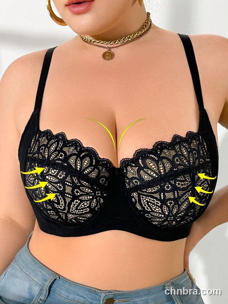 Plus Size Black Lace Balconette Bra – Wholesale Lingerie Manufacturing Factory
