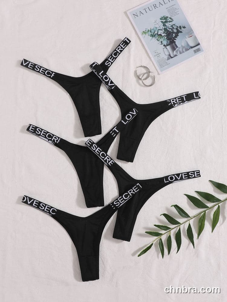 Black Seamless Thong 5-Pack Panties – Factory Wholesale, Nylon Blend