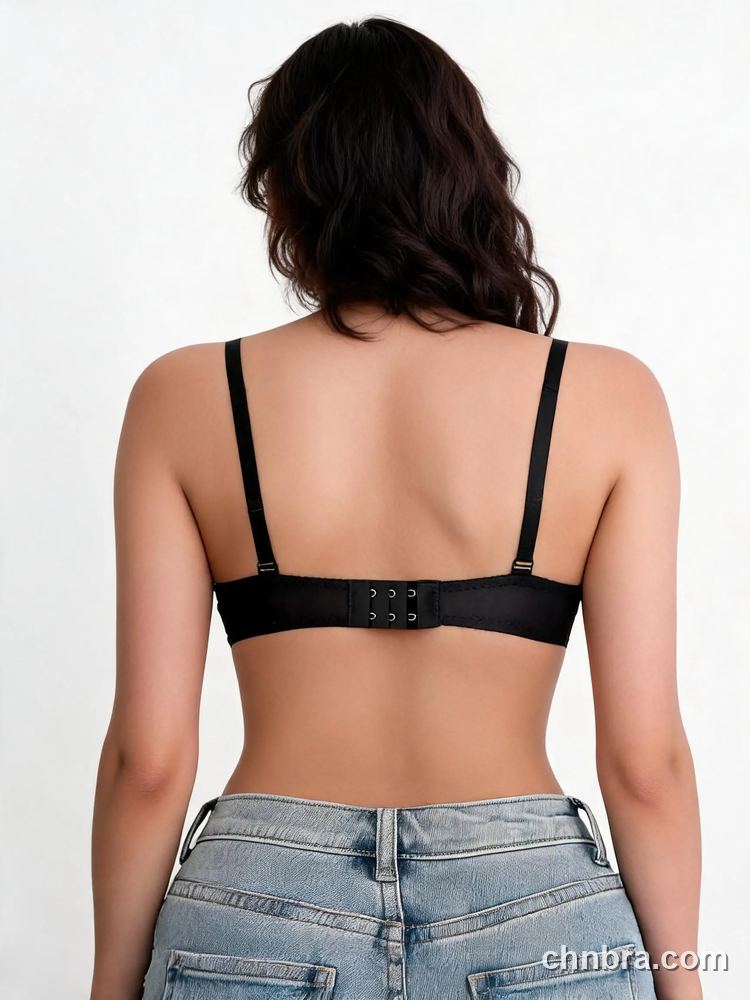 Custom Balconette Bra with Textured Lace Cups, Underwire, Everyday Elegance – Wholesale Direct from China Factory 2
