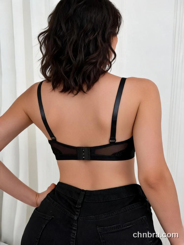 Wholesale Women's Black Balconette Push Up Bra, Criss-Cross Mesh Center – Balcony Bra Direct Factory 2