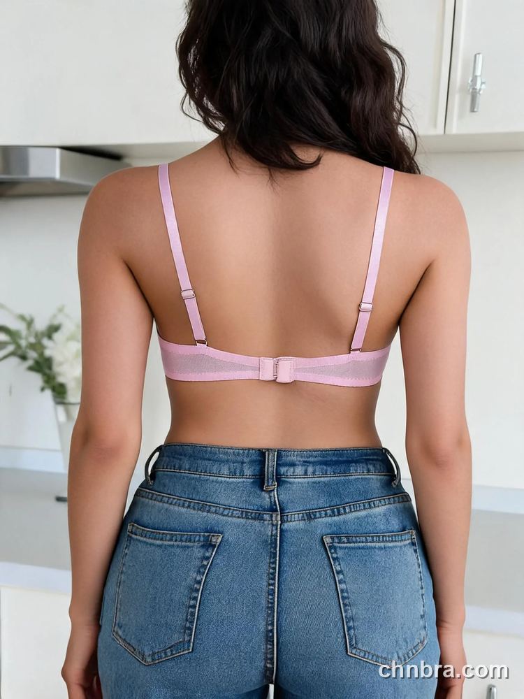 Pansy Embroidered Sheer Balconette Bra, Contrast Binding – Wholesale Balconette Bra Manufacturing Factory 9