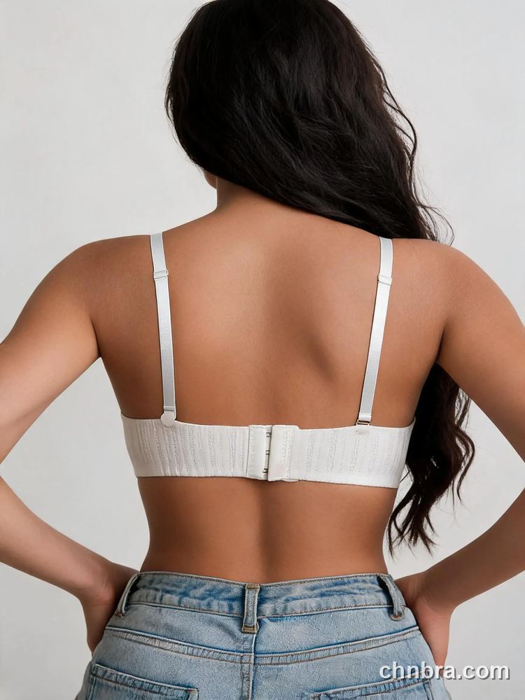 White Textured Jacquard Balconette Push Up Bra, Side Support for Everyday Elegance – OEM / ODM Bra Manufacturer 2