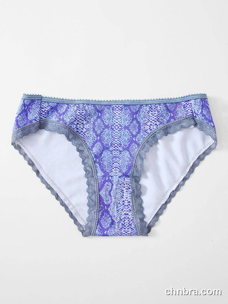 Blue Snakeskin Print Bikini Panties – Factory Wholesale, Everyday Wear 5