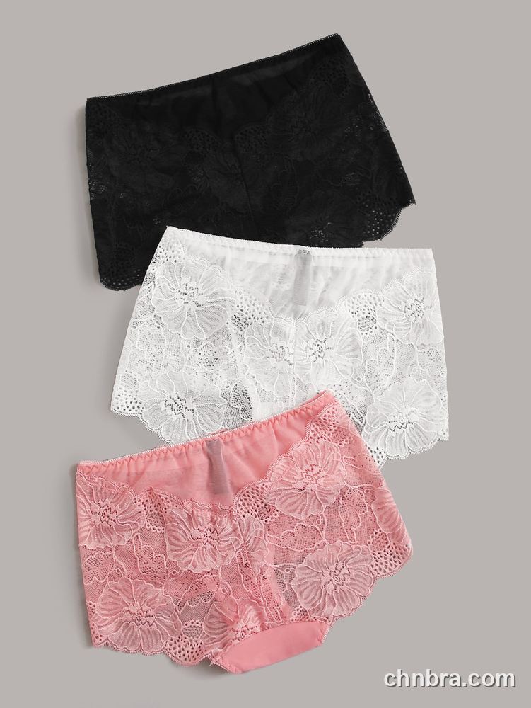 Floral Lace Boyshort Panties 3-Pack – Factory Wholesale, Everyday Wear 2