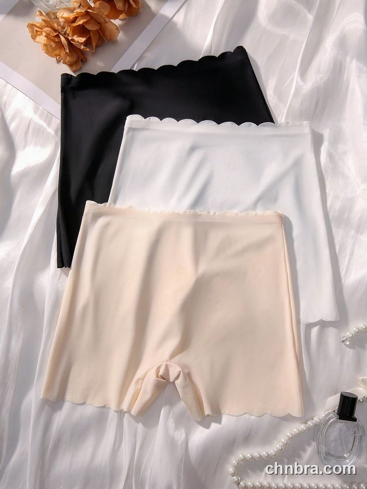 Neutral Seamless Scallop-Edge Safety Shorts 3-Pack – Bulk Wholesale, Lingerie Supplier