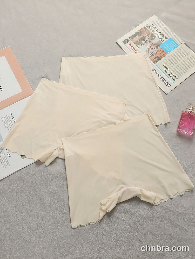 Women's Nude Seamless Scallop-Hem Boyshort Shorts 3-Pack – Wholesale Panties Manufacturing Factory