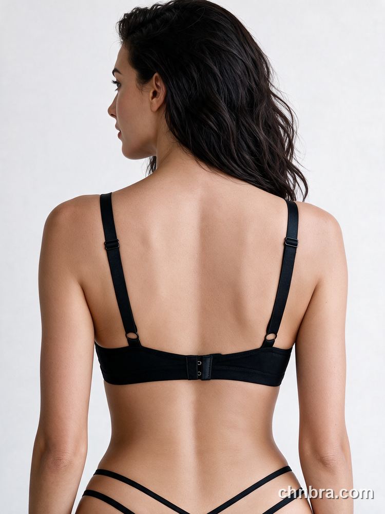 Wholesale Women's Deep V Lace Trim Bralette with Wide Straps, Wireless Bra Top – Direct from Factory 2