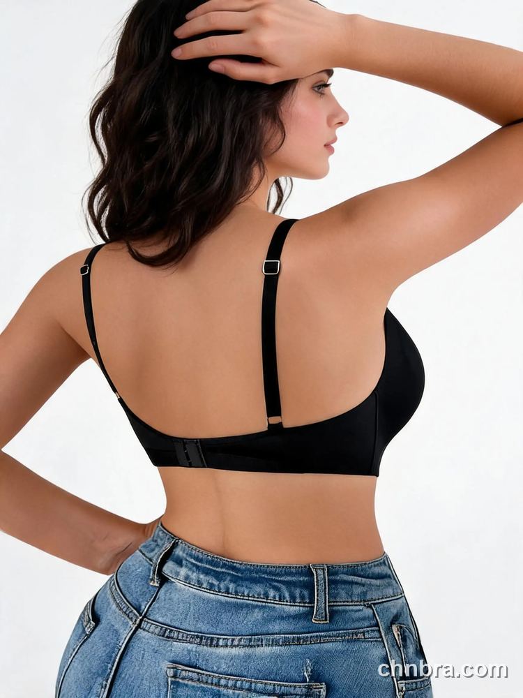Black Sheer Mesh Panel Bralette with Keyhole Cutout, Wireless Bra – OEM / ODM Bralette Manufacturer 2