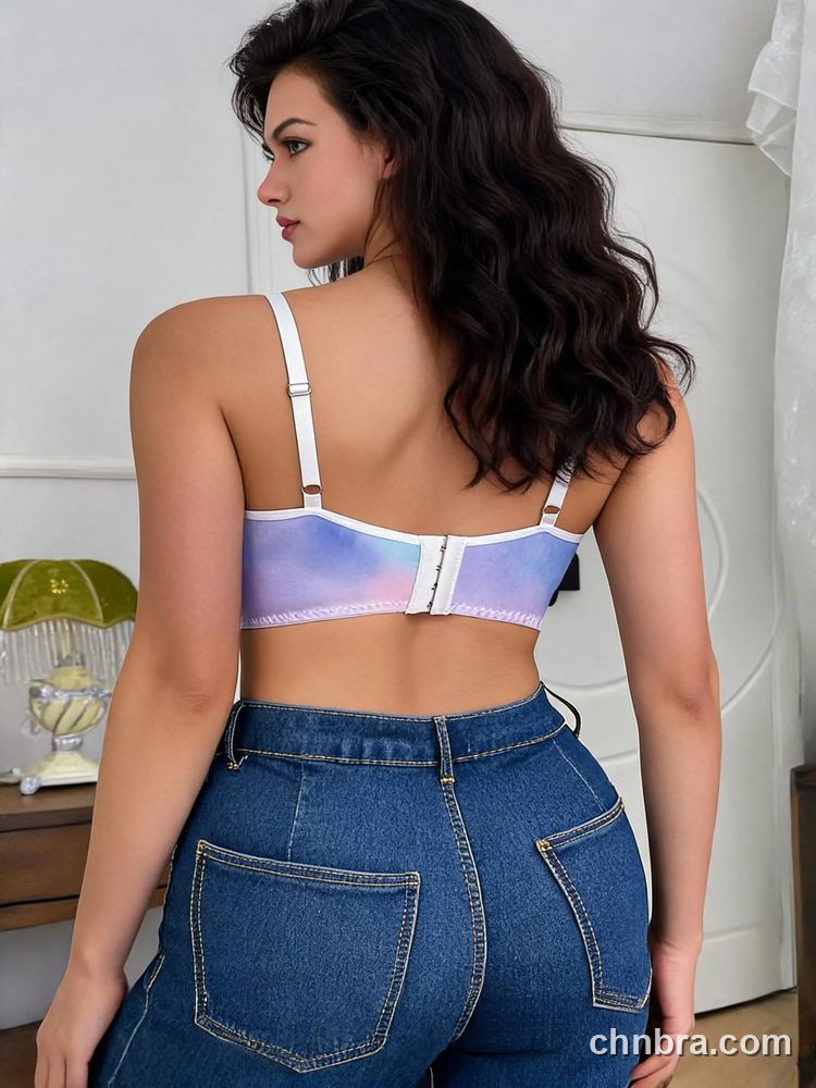 Iridescent Longline Bralette with White Eyelash Lace, Wireless Bra Top – OEM / ODM Bralette Manufacturer 2