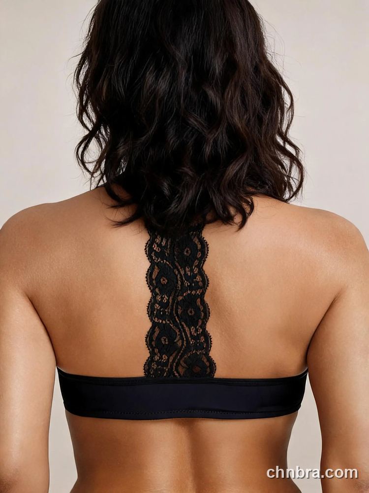 Custom Black Front Closure Plunge Bralette with Keyhole, Wireless Bra – Wholesale Direct from China Factory 2