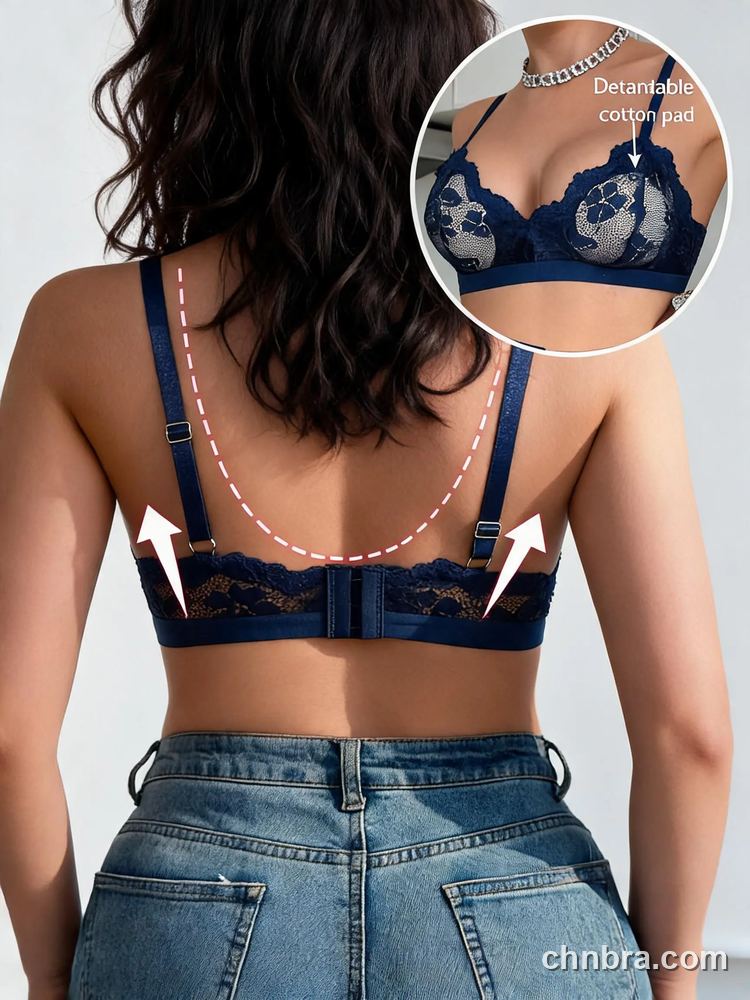 Custom Floral Lace Triangle Bralette with Wide Band, Breathable Wireless Bra – Wholesale Direct from China Factory 16