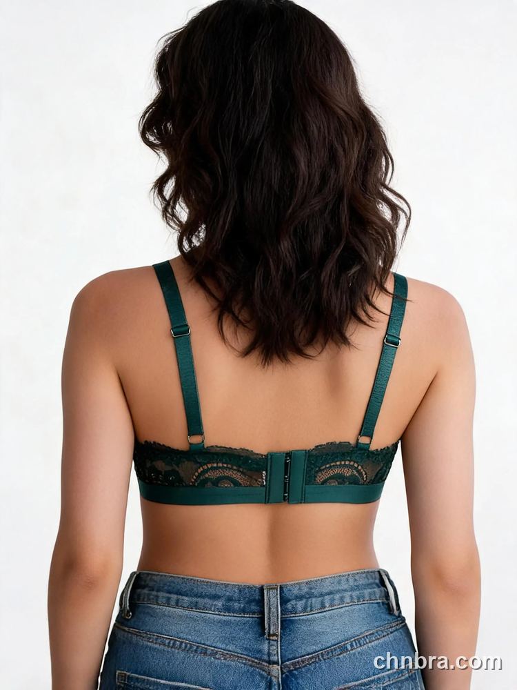 Custom Floral Lace Triangle Bralette with Wide Band, Breathable Wireless Bra – Wholesale Direct from China Factory 2