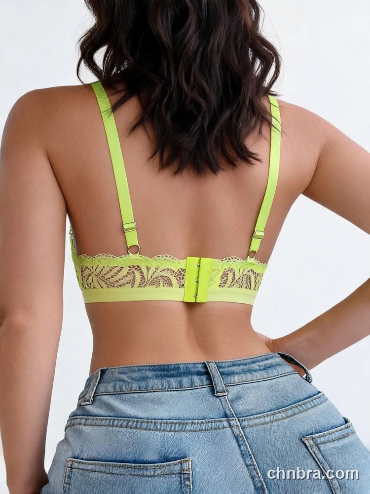 Custom Floral Lace Triangle Bralette with Wide Band, Breathable Wireless Bra – Wholesale Direct from China Factory 29