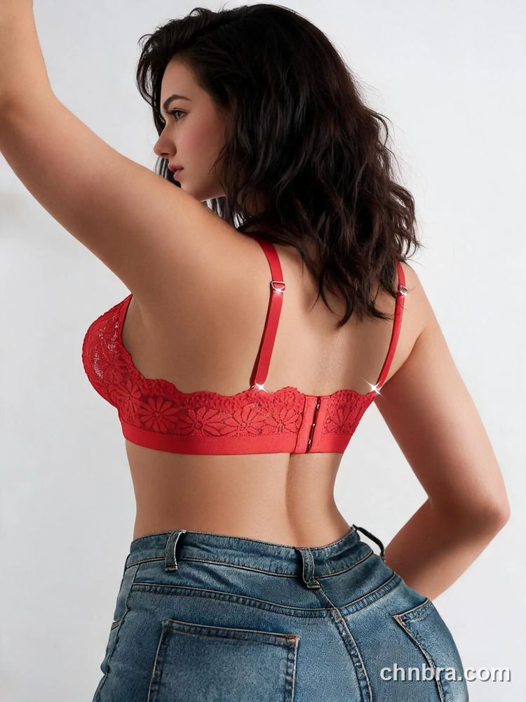 Custom Floral Lace Triangle Bralette with Wide Band, Breathable Wireless Bra – Wholesale Direct from China Factory 39