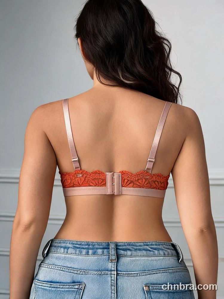 Custom Floral Lace Triangle Bralette with Wide Band, Breathable Wireless Bra – Wholesale Direct from China Factory 9