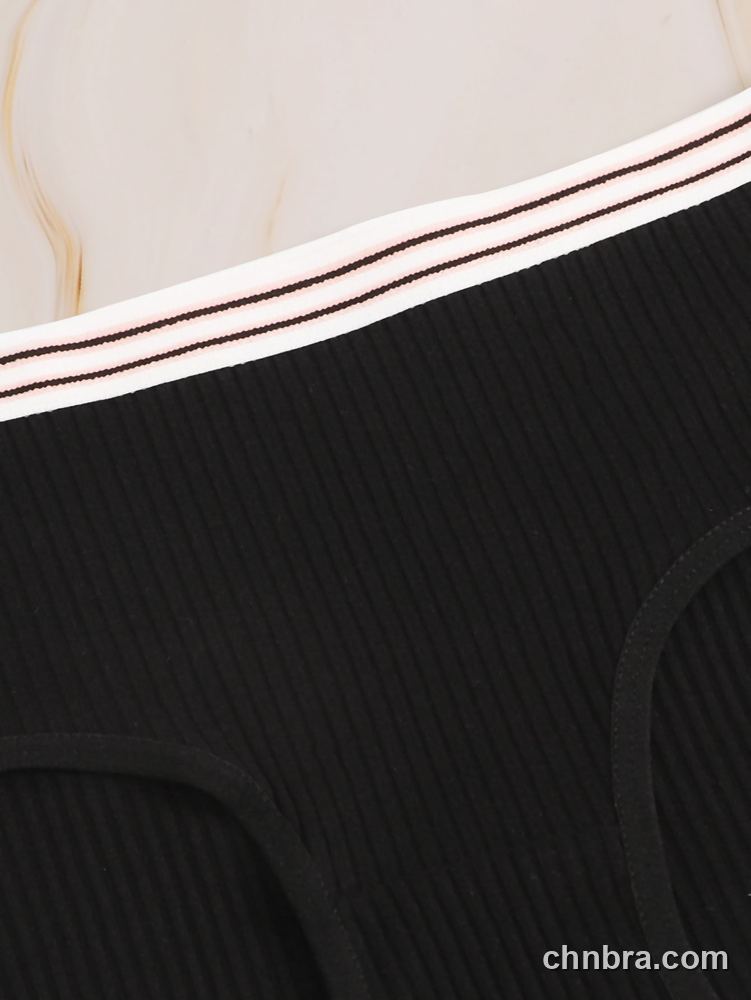 Women's Black Ribbed Cotton Briefs 3-Pack – OEM / ODM Underwear Manufacturer 5