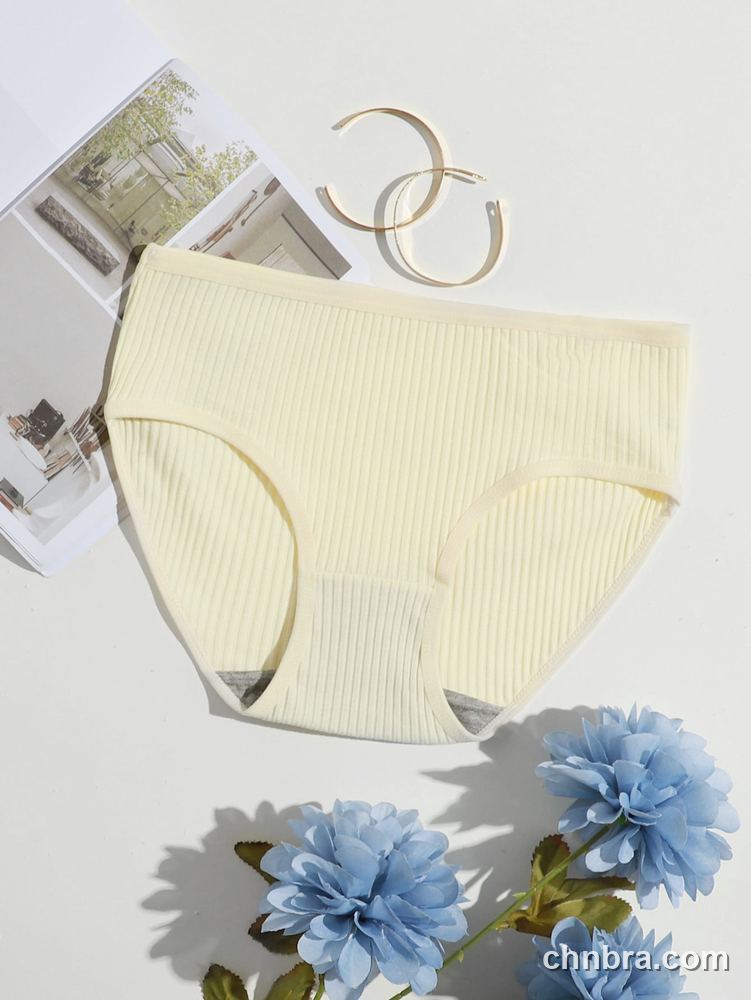 Women's Cream Ribbed Cotton Briefs – Wholesale Panties Manufacturing Factory