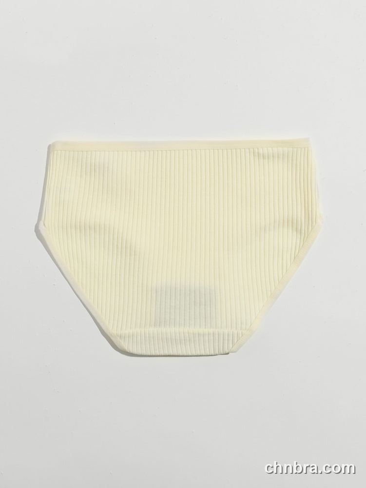 Women's Cream Ribbed Cotton Briefs – Wholesale Panties Manufacturing Factory 2