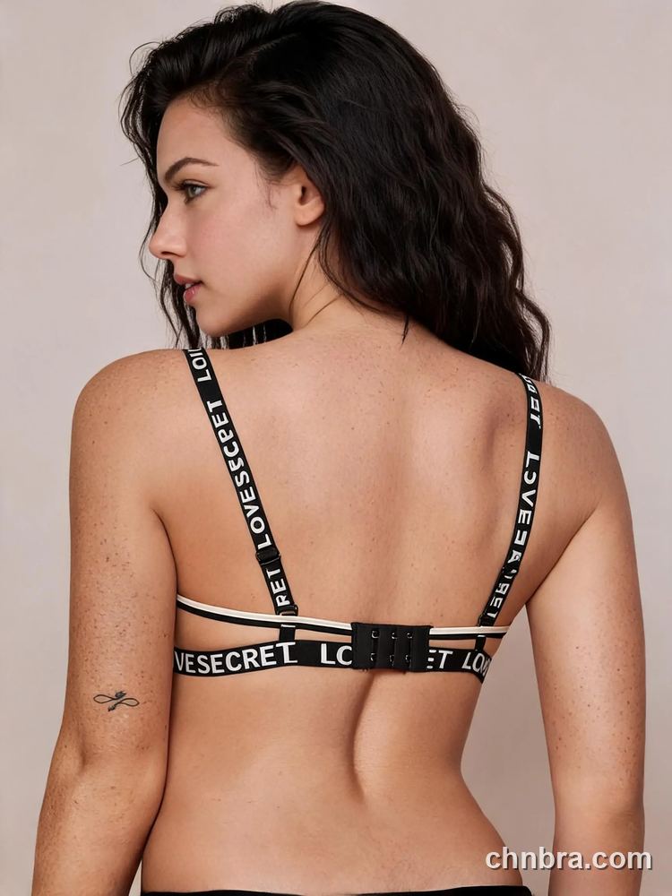 Custom Black Demi Bra with Logo Elastic Band & Straps, Half Cup Bra – Wholesale Direct from China Factory 2