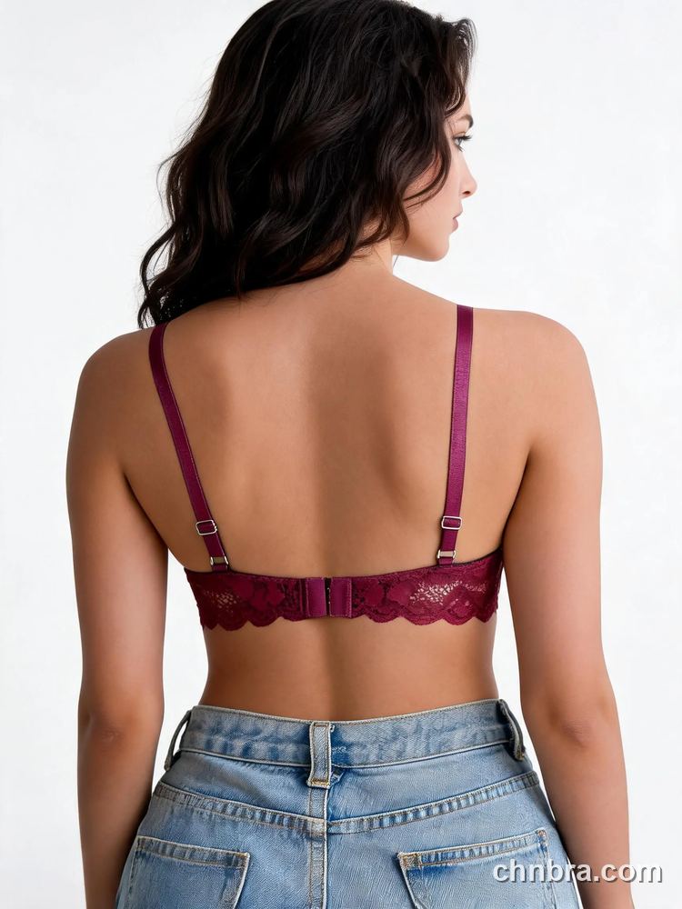 Floral Lace Unlined Demi Bra, Breathable Underwire Bra – OEM / ODM Demi Bra Manufacturer 5