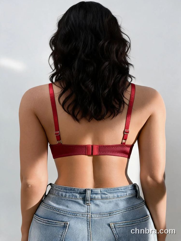 Satin Demi Bra with Eyelash Lace Trim, Low-Cut Underwire Bra – Wholesale Demi Cup Bra Manufacturing Factory 5