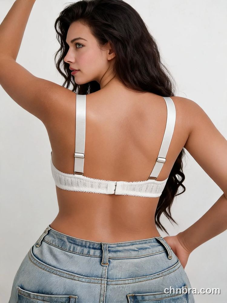 White Ribbed Demi Bra with Sheer Mesh Cups, Breathable Underwire Bra – Bulk Wholesale, Private Label Bra Supplier 2