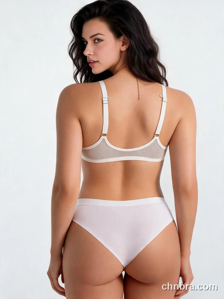 White Floral Lace Bra with Convertible Racerback, Front Clasp Multiway Bra – Wholesale Front Closure Bra Factory 2