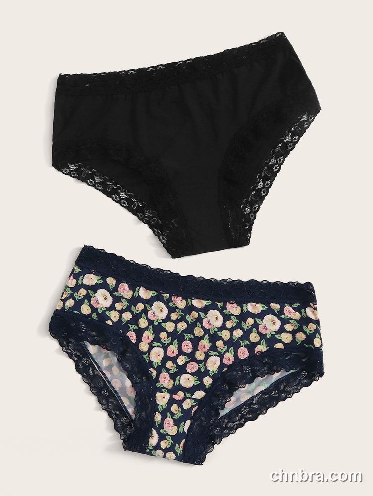 Women's Black Lace-Trim Hipster Panties 2-Pack – Wholesale Panties Manufacturing Factory 3