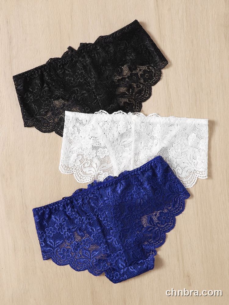 Women's Black Floral Lace Hipster Panties 3-Pack – OEM / ODM Underwear Manufacturer 2