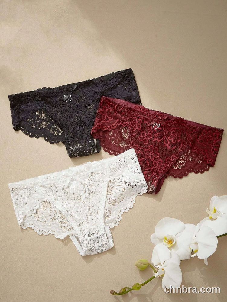 Women's Black Floral Lace Hipster Panties 3-Pack – OEM / ODM Underwear Manufacturer 6