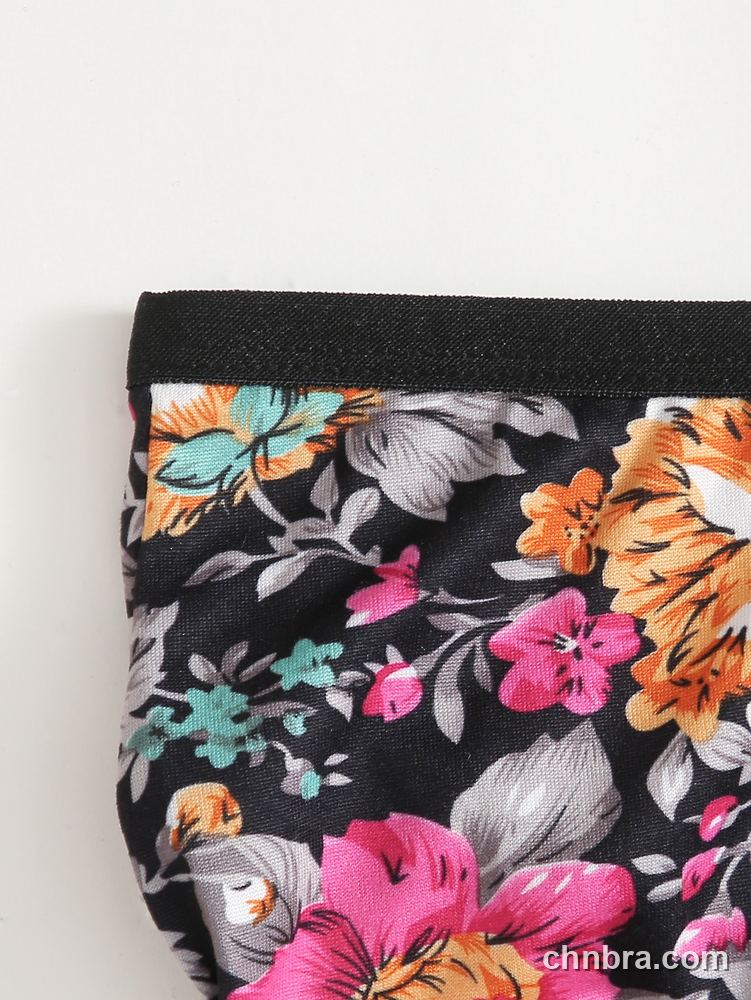 Wholesale Women's Black Floral Print Hipster Panties – Direct Factory 5