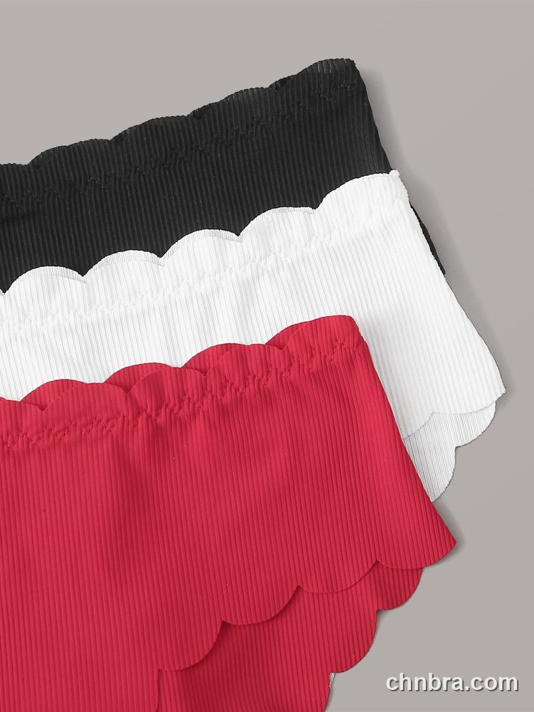 Black Ribbed Scallop-Edge Hipster Panties 4-Pack – Factory Wholesale, Everyday Wear 4